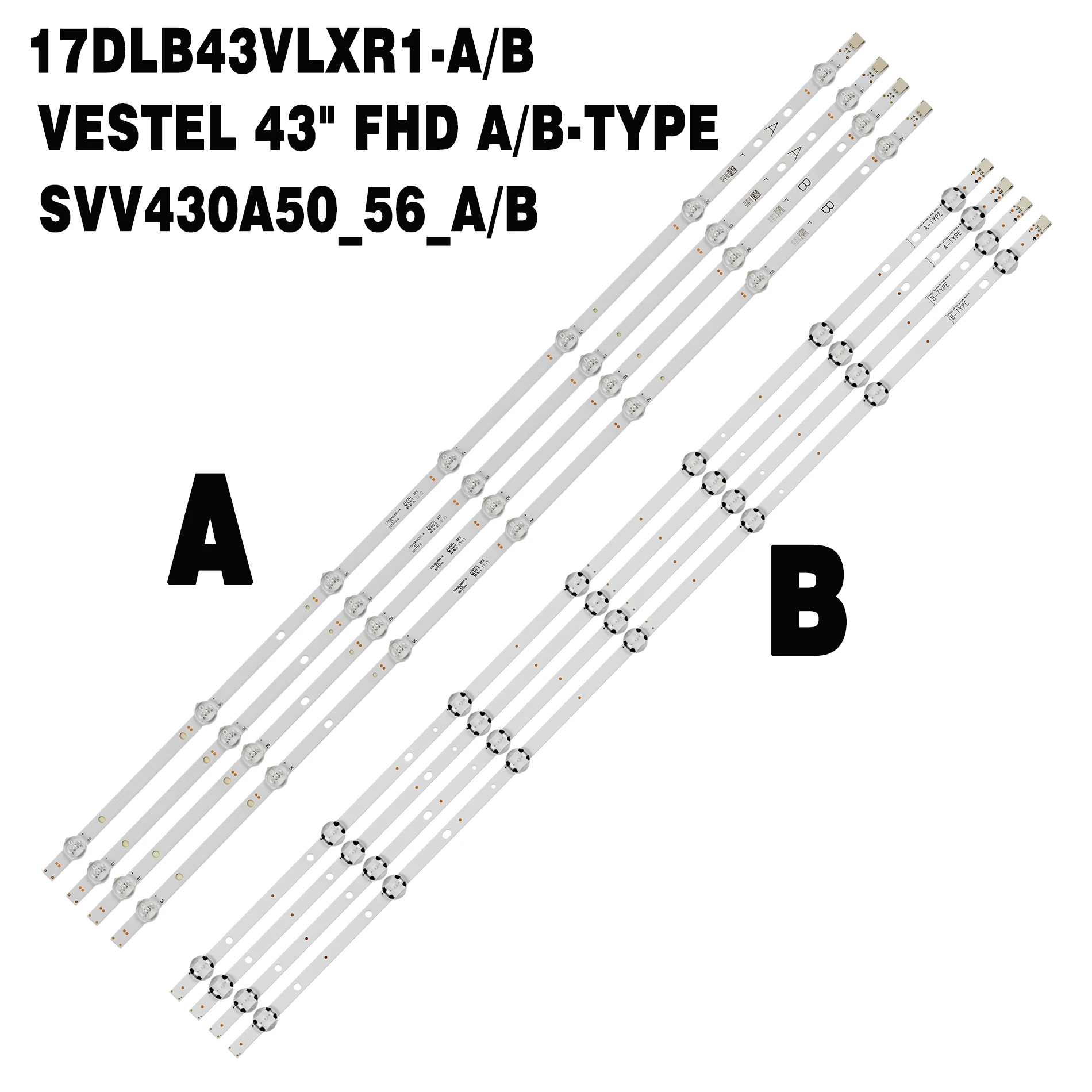 20pcs LED Backlight Strip VESTEL 43 FHD A-TYPE B-Type 17DLB43VLXR1 SVV430A50_56_A/B VES430UNDL-2D-N12 VES430UNDS-2D-N14
20pcs LED Backlight Strip VESTEL 43 FHD A-TYPE B-Type 17DLB43VLXR1 SVV430A50_56_A/B VES430UNDL-2D-N12 VES430UNDS-2D-N14