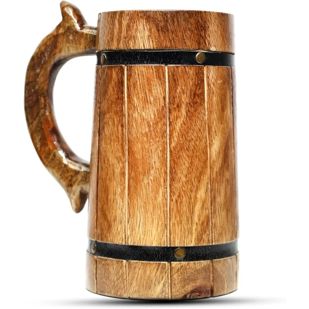 Handcrafted Natural Wooden Viking Beer Mug Medieval Retro Brown 25 oz
Handcrafted Natural Wooden Viking Beer Mug Medieval Retro Brown 25 oz