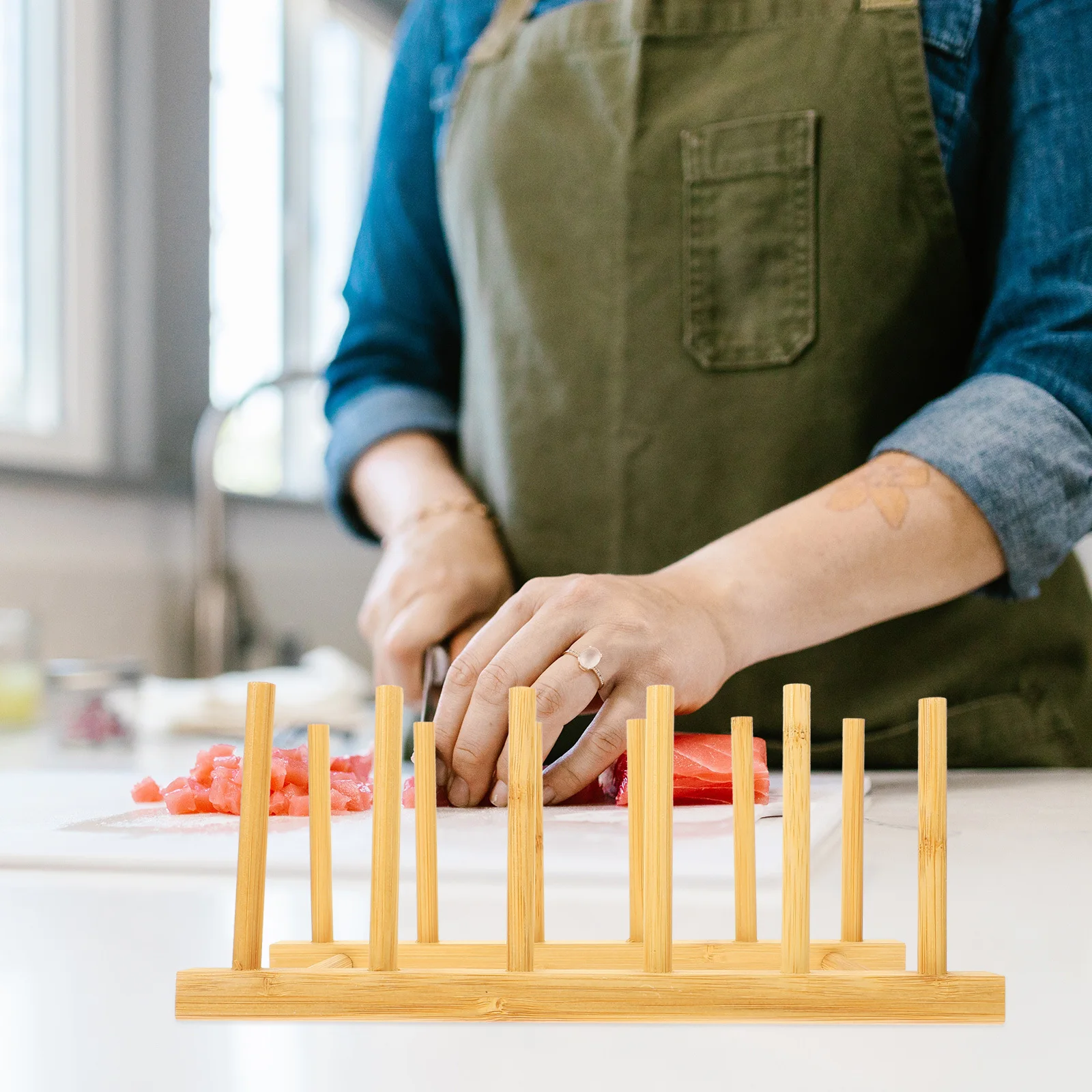 Bamboo Dish Drying Rack Kitchen Plate Holder Multi-Use Plate Organizer for Bowl Drain Storage Countertop Space Saver 
Bamboo Dish Drying Rack Kitchen Plate Holder Multi-Use Plate Organizer for Bowl Drain Storage Countertop Space Saver