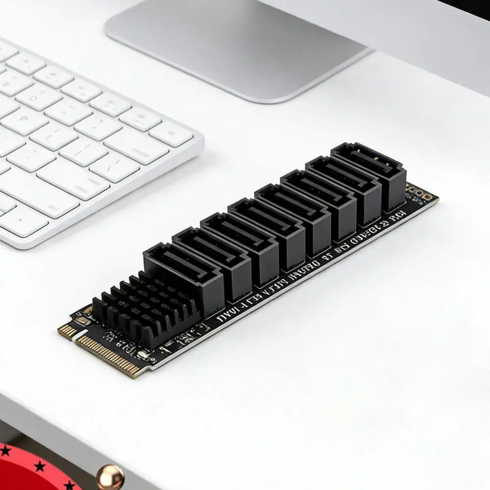 M.2 PCIE To SATA Expansion Card ASM1166 6Gbps 8 Port M.2 M KEY NVMe To SATA Convert Card with Smart Indicator Tools Included
M.2 PCIE To SATA Expansion Card ASM1166 6Gbps 8 Port M.2 M KEY NVMe To SATA Convert Card with Smart Indicator Tools Included