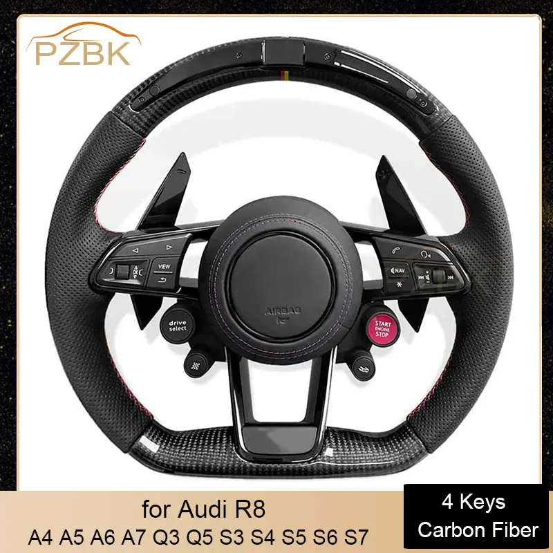 LED Style R8 4 Keys Car Steering Wheel Real Carbon Fiber for Audi R8 A4 A5 A6 A7 Q3 Q5 S3 S4 S5 S6 S7
LED Style R8 4 Keys Car Steering Wheel Real Carbon Fiber for Audi R8 A4 A5 A6 A7 Q3 Q5 S3 S4 S5 S6 S7