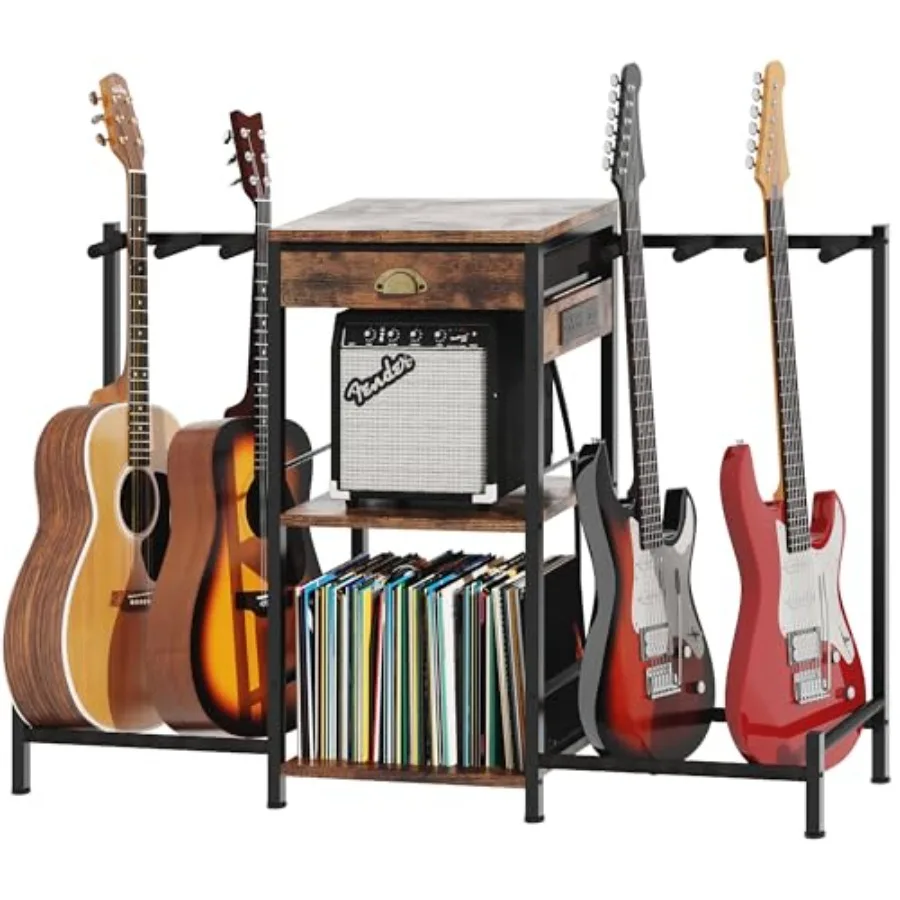 Homeiju 6-Guitar Floor Stand with Charging Station 3-Tier Storage Guitar Rack with Amp Stand Cloth Drawer Rubber Protected Guit
Homeiju 6-Guitar Floor Stand with Charging Station 3-Tier Storage Guitar Rack with Amp Stand Cloth Drawer Rubber Protected Guit