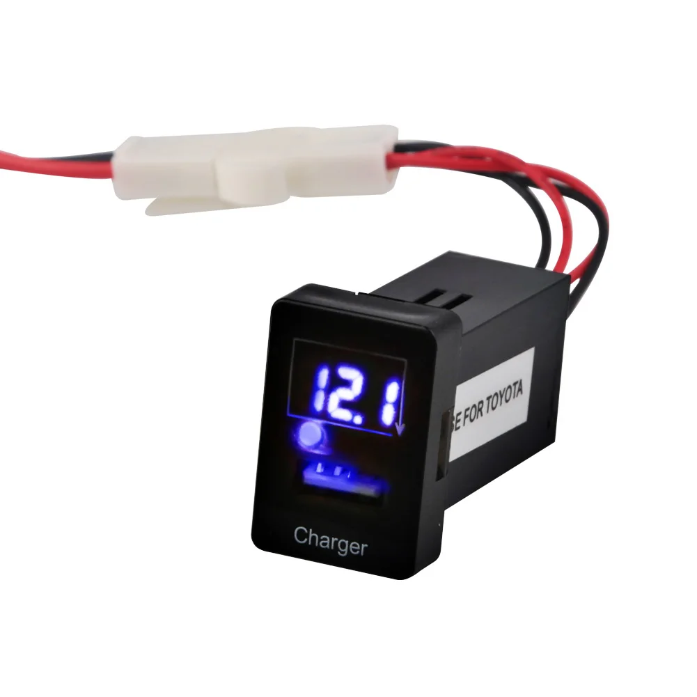 NEW Car USB Charger Voltmeter Voltage Meter Adapter Cigarette Lighter 5V 2.1A For Toyota Mobile Phone Charger Accessories
NEW Car USB Charger Voltmeter Voltage Meter Adapter Cigarette Lighter 5V 2.1A For Toyota Mobile Phone Charger Accessories