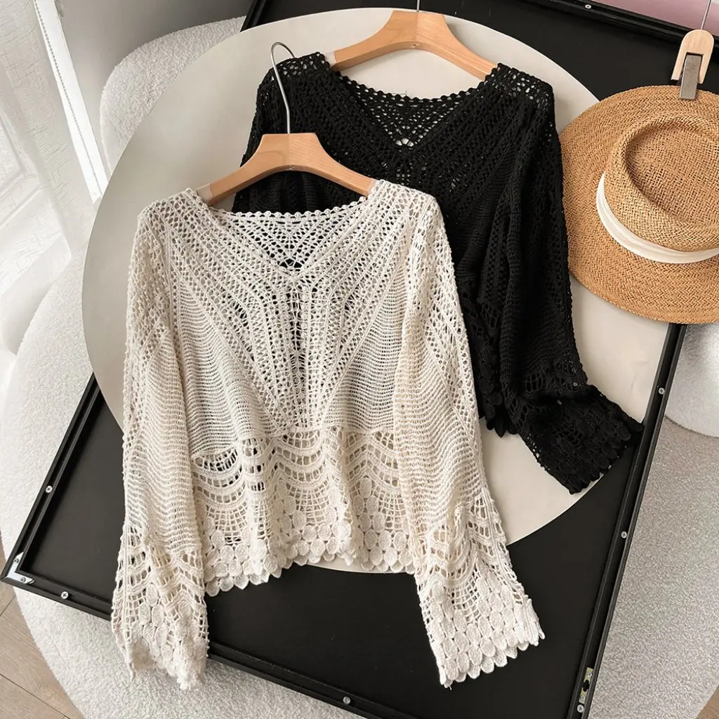 Korean Women's Hollow Sweater Retro Crochet Pullover Spring Summer Fashion Wholesale 00SY-6133
Korean Women's Hollow Sweater Retro Crochet Pullover Spring Summer Fashion Wholesale 00SY-6133