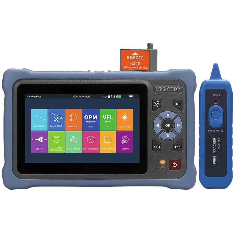 MINI OTDR 1310/1550nm 26/24dB Fiber Optic Reflectometer Touch Screen VFL OLS OPM Event Map Ethernet Cable Tester Dual wavelength
MINI OTDR 1310/1550nm 26/24dB Fiber Optic Reflectometer Touch Screen VFL OLS OPM Event Map Ethernet Cable Tester Dual wavelength