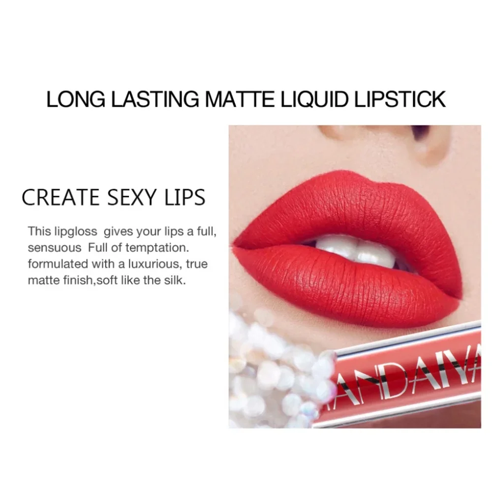12 Color Matte Lip Gloss Soft Long Lasting Waterproof Red Nude Velvet Liquid Lipstick Sexy Women Beauty Makeup Lip Glaze