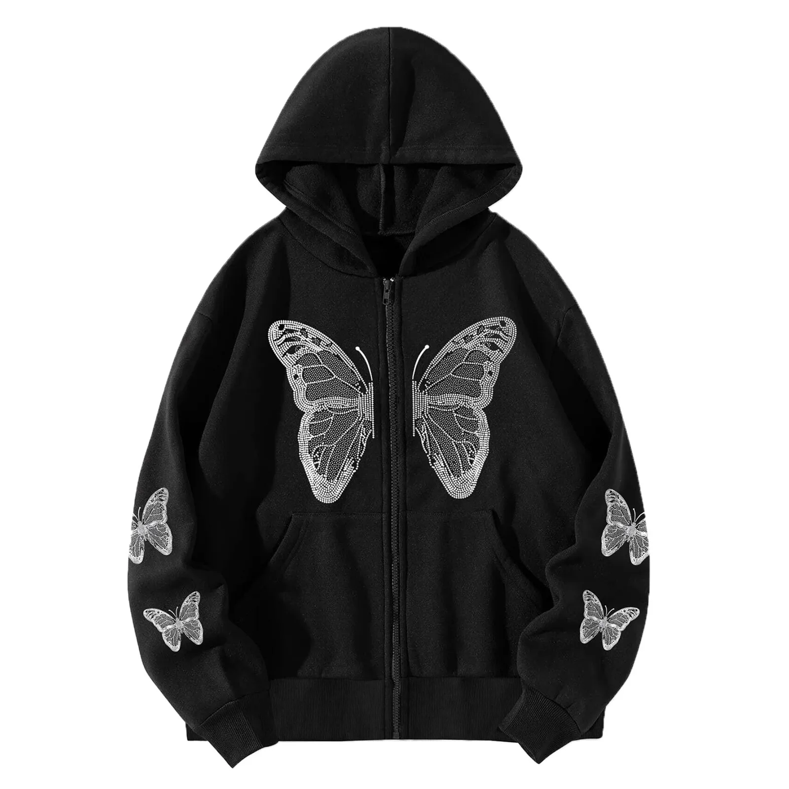 Butterfly Print Zip Up Hoodies Womens Gothic Punk Sportswear Tracksuit Oversize Leisure Hooded Top Jacket Y2k Aesthetic Cardigan
Butterfly Print Zip Up Hoodies Womens Gothic Punk Sportswear Tracksuit Oversize Leisure Hooded Top Jacket Y2k Aesthetic Cardigan