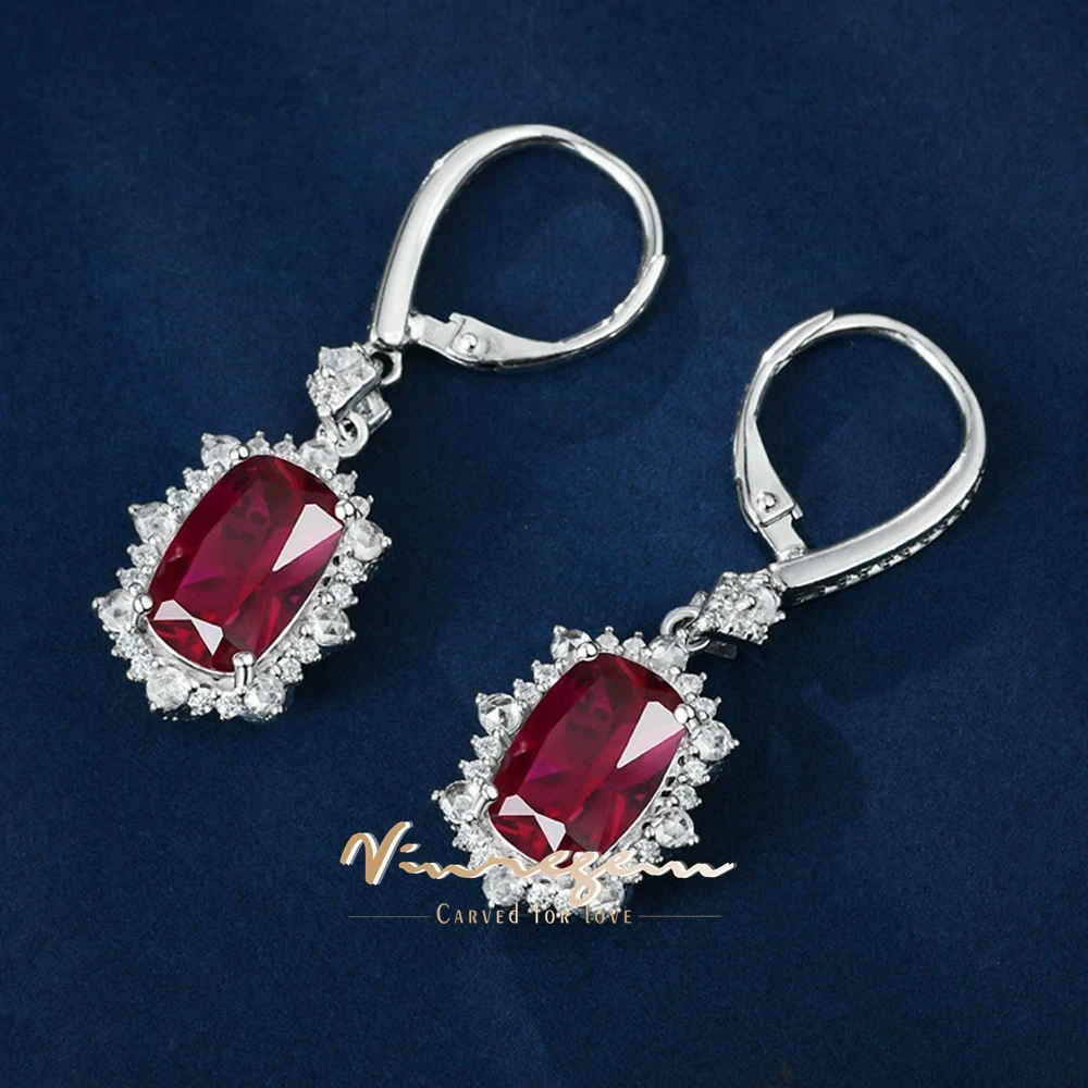 Vinregem 7*11MM Ruby Citrine Emerald Padparadscha High Carbon Diamond Gems Drop Dangle Earrings 925 Sterling Silver Fine Jewelry
Vinregem 7*11MM Ruby Citrine Emerald Padparadscha High Carbon Diamond Gems Drop Dangle Earrings 925 Sterling Silver Fine Jewelry