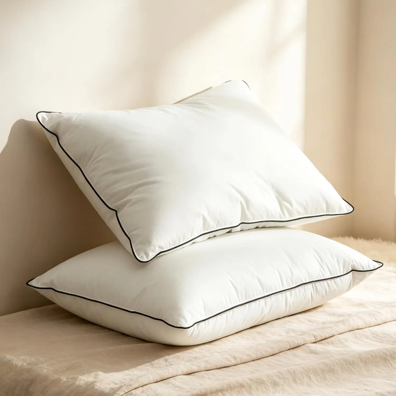 Luxury Goose Feather Down Pillows Queen Size Set of 2, Medium Firm Support, 20x30 Inches
Luxury Goose Feather Down Pillows Queen Size Set of 2, Medium Firm Support, 20x30 Inches