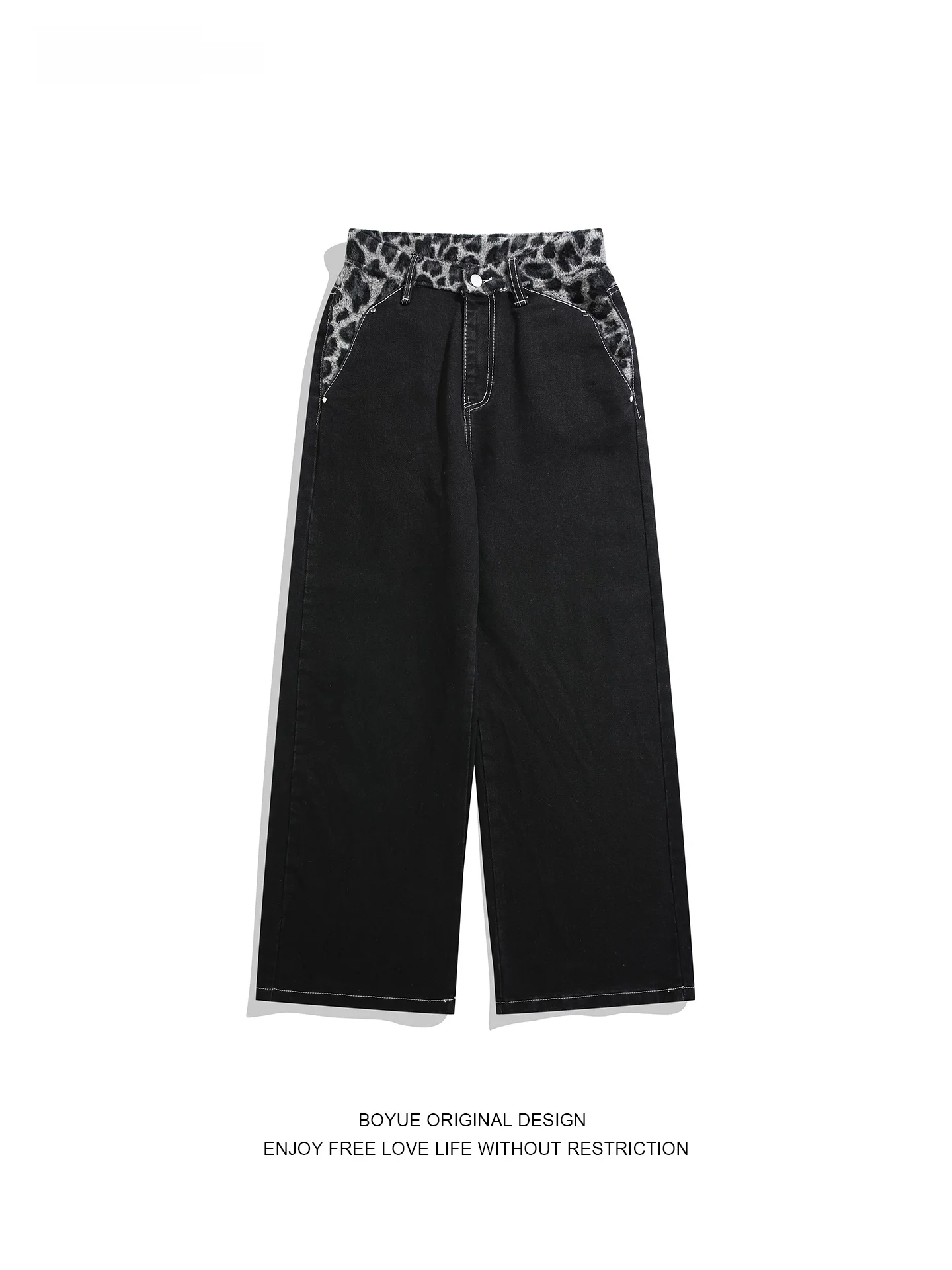 Boyue American Retro Leopard Print Patchwork Jeans Men Women Loose Straight Wide Leg Long Trousers Fashionable Cotton Denim
Boyue American Retro Leopard Print Patchwork Jeans Men Women Loose Straight Wide Leg Long Trousers Fashionable Cotton Denim