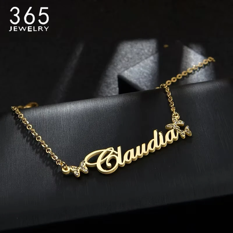 365 Custom Name Necklaces Star Heart Butterfly with Zircon Stones Nameplate Pendant Stainless Steel Personalized Women Jewelry
365 Custom Name Necklaces Star Heart Butterfly with Zircon Stones Nameplate Pendant Stainless Steel Personalized Women Jewelry
