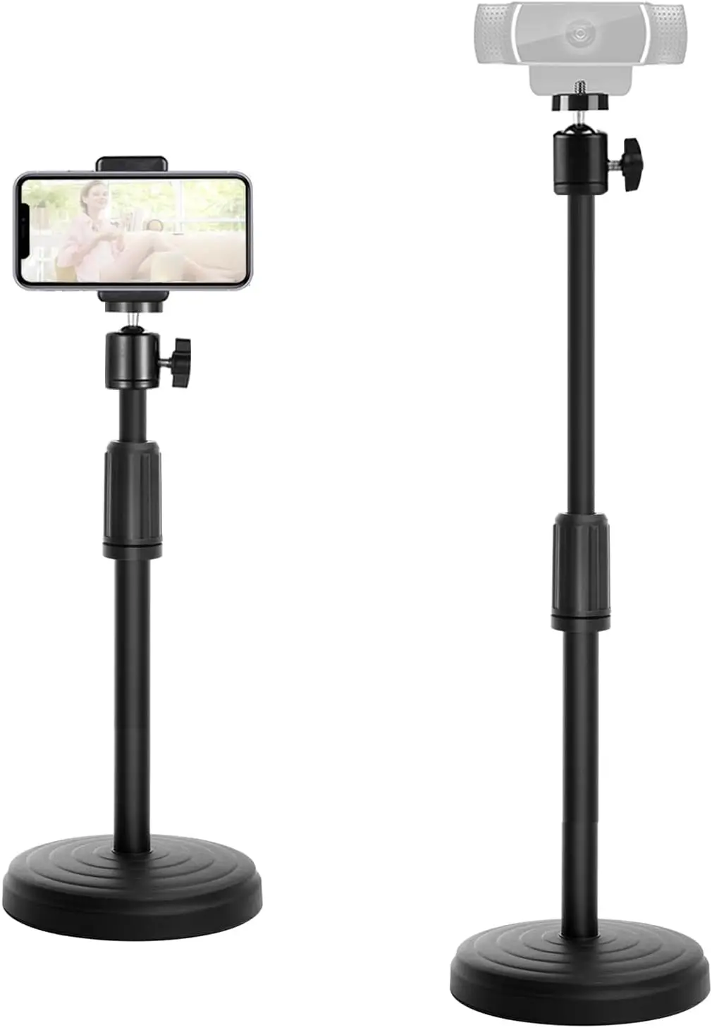 Adjustable Webcam Stand with Phone Holder, 11.4-18.7 inch, 360° Rotation, 1/4" Thread
Adjustable Webcam Stand with Phone Holder, 11.4-18.7 inch, 360° Rotation, 1/4" Thread