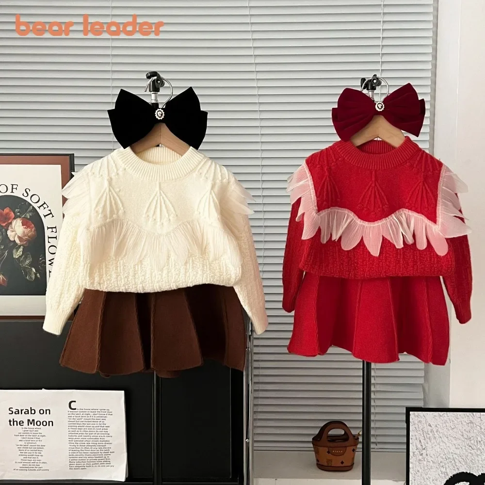 Bear Leader Winter Sweater Petal Lace Long Sleeve Top+Kintting Skirt 2 Pieces Sets Children Christmas Wear Girl Clothes
Bear Leader Winter Sweater Petal Lace Long Sleeve Top+Kintting Skirt 2 Pieces Sets Children Christmas Wear Girl Clothes