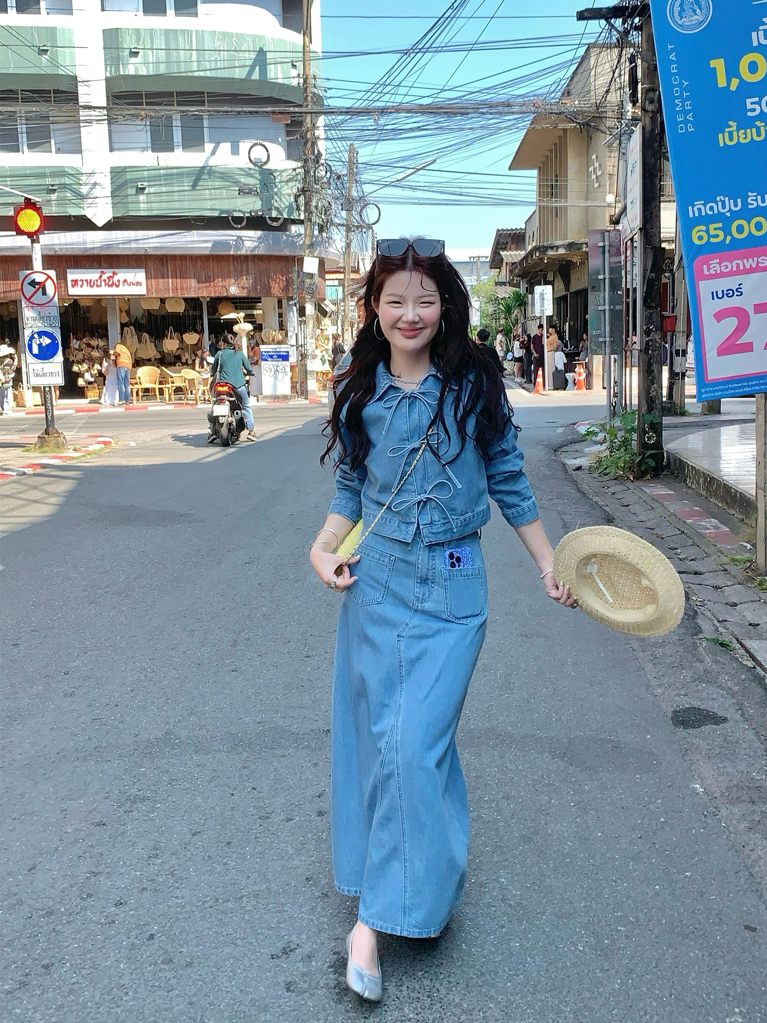 Korean Sle Pure Cotton Denim Jaet Women's Midi Skirt Early Spring Long Skirt Faion Set Spring Season Color
Korean Sle Pure Cotton Denim Jaet Women's Midi Skirt Early Spring Long Skirt Faion Set Spring Season Color