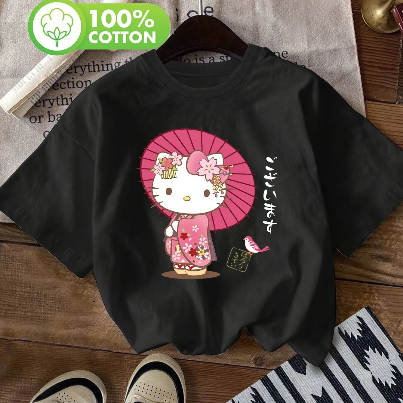 2025 Japanese Kimono, Hello Kitty Printed Women's Girls T-shirt, Summer New Cotton Y2K Loose Casual Versatile Short Sleeved Top
2025 Japanese Kimono, Hello Kitty Printed Women's Girls T-shirt, Summer New Cotton Y2K Loose Casual Versatile Short Sleeved Top