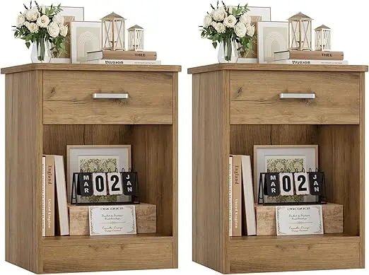 Nightstand Set o 2, Wood Night Stand Side Table with Der and Storage Shel, Bede Table End Table, Night Stand or Bedroom, Home Oi
Nightstand Set o 2, Wood Night Stand Side Table with Der and Storage Shel, Bede Table End Table, Night Stand or Bedroom, Home Oi