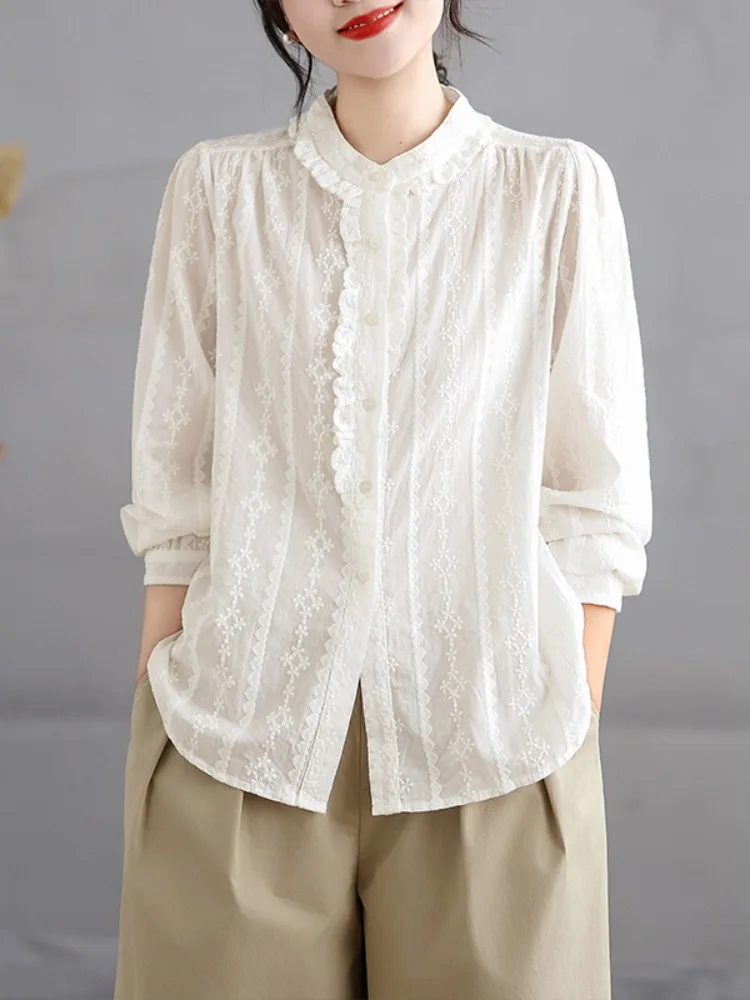Embroidered Pure Cotton Long Sleeve Shirt Women Casual Style Stand Collar Wooden Trim Cotton Embroidery Gentle Leisure B...
Embroidered Pure Cotton Long Sleeve Shirt Women Casual Style Stand Collar Wooden Trim Cotton Embroidery Gentle Leisure B...