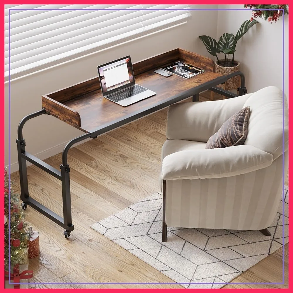 Adjustable Overbed Table with 360° Wheels, Mobile Bed Desk for Queen Size Bed, Heavy Duty Metal Leg for Hospital and Home
Adjustable Overbed Table with 360° Wheels, Mobile Bed Desk for Queen Size Bed, Heavy Duty Metal Leg for Hospital and Home