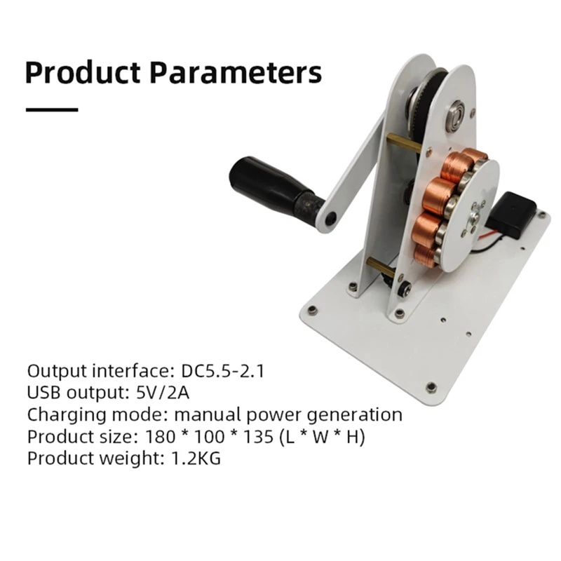 Генератор с ручным приводом, аварийная зарядка через USB, 12 В, небольшой генератор постоянного магнита для кемпинга на открытом воздухе-BEAU
Генератор с ручным приводом, аварийная зарядка через USB, 12 В, небольшой генератор постоянного магнита для кемпинга на открытом воздухе-BEAU