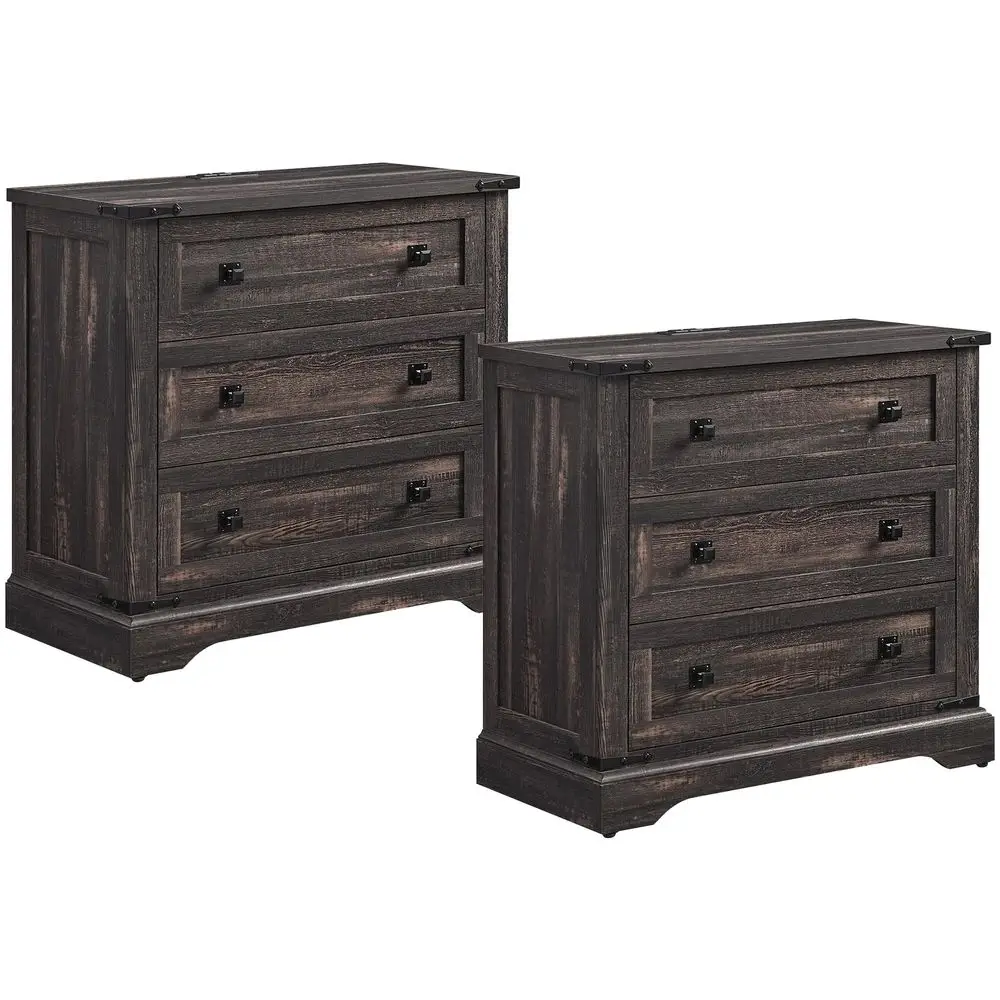 32 Farmhouse Nightstand Set of 2 with Charging Station, Large Bedside Table with 3 Storage Drawers, Rustic Wood End Table for B
32 Farmhouse Nightstand Set of 2 with Charging Station, Large Bedside Table with 3 Storage Drawers, Rustic Wood End Table for B