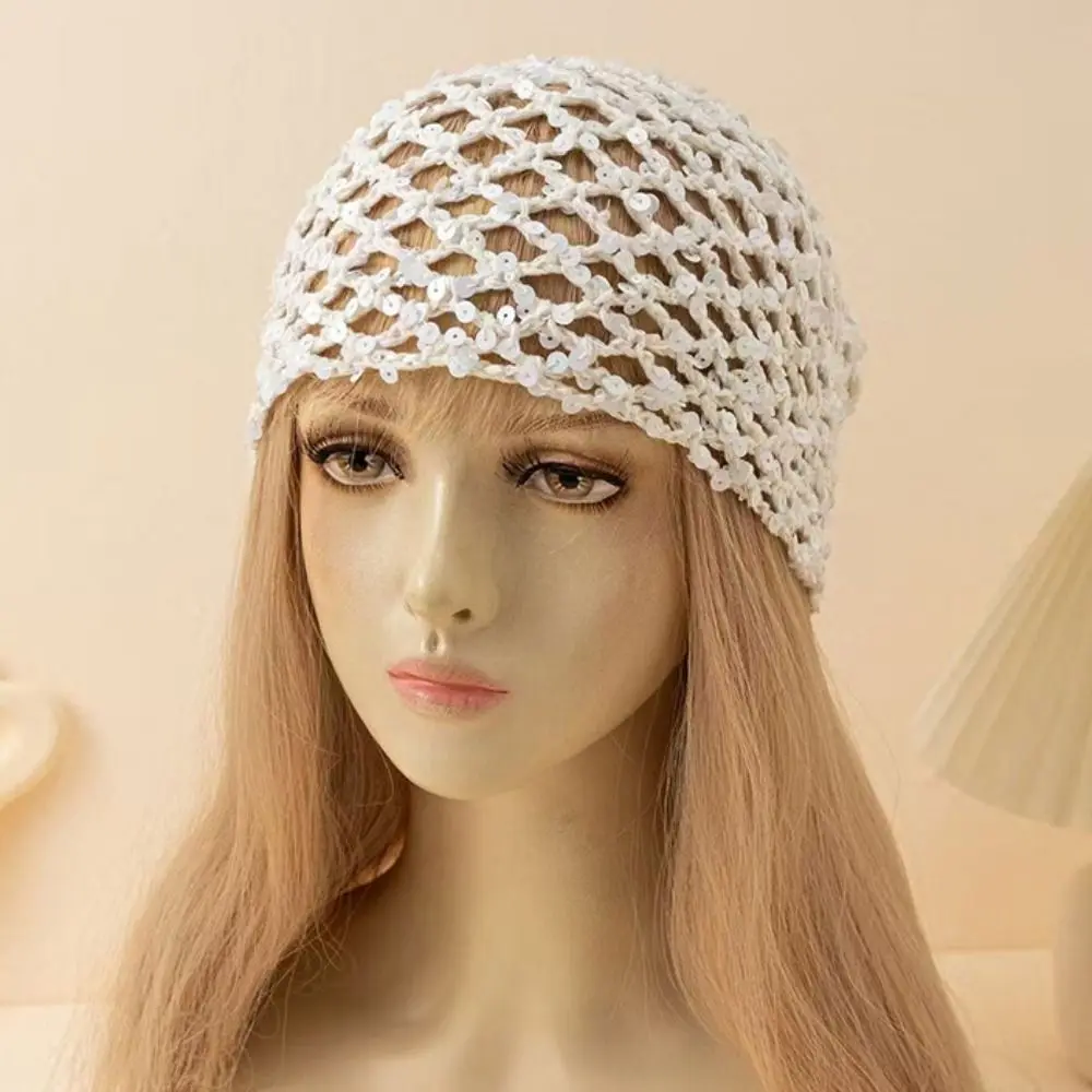 Elegant Hollowed Out Knitted Hat Solid Color Thin Bohemian Style Beanies Ethnic Style Korean Crochet Sequined Hat Pullover Hat
Elegant Hollowed Out Knitted Hat Solid Color Thin Bohemian Style Beanies Ethnic Style Korean Crochet Sequined Hat Pullover Hat