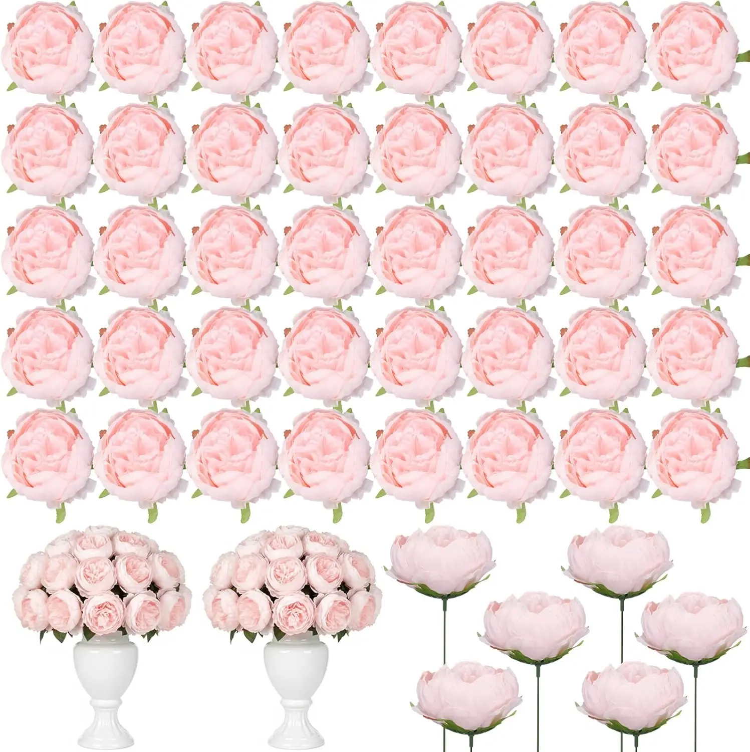 50 Pcs Artificial Peony Flower Bulk 3.5 Inch Silk Peony Flowers Heads with Stems Realistic Fake Roses for DIY Wedding Cr
50 Pcs Artificial Peony Flower Bulk 3.5 Inch Silk Peony Flowers Heads with Stems Realistic Fake Roses for DIY Wedding Cr