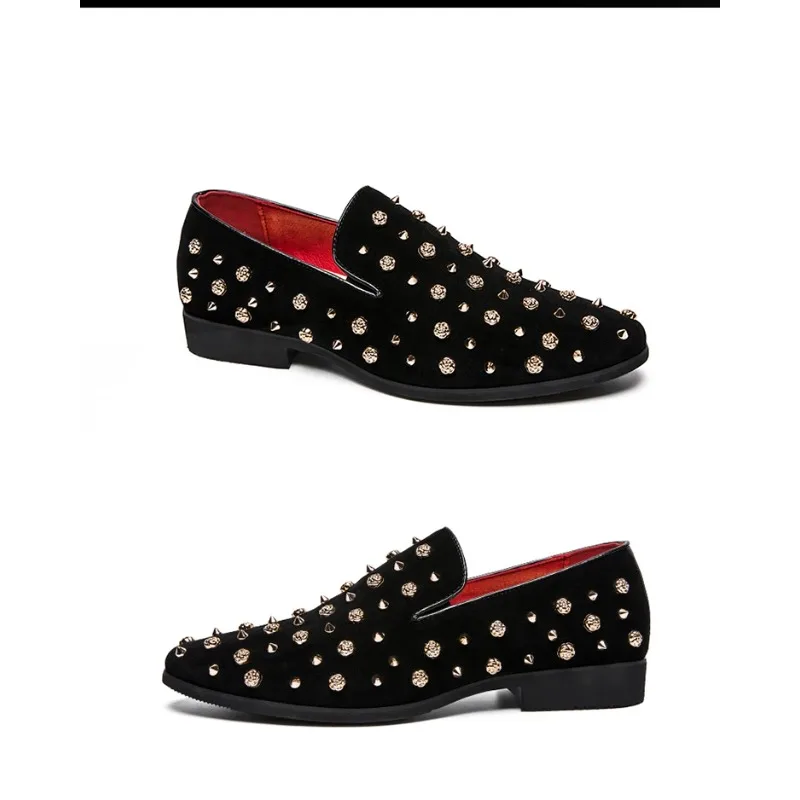 High Quality Casual Men Wedding Flats 2026 New Brand Black Spikes Mens Loafers Luxury Shoes Denim And Metal Sequins
High Quality Casual Men Wedding Flats 2026 New Brand Black Spikes Mens Loafers Luxury Shoes Denim And Metal Sequins