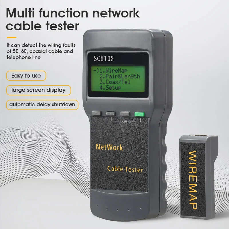 Eden SC8108 Portable LCD Network Tester Meter&LAN Phone Cable Tester & Meter With Display RJ45
Eden SC8108 Portable LCD Network Tester Meter&LAN Phone Cable Tester & Meter With Display RJ45