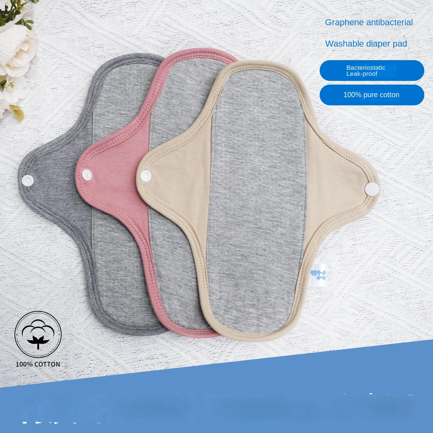 Pure Cotton Graphene Reusable Absorbent Liners, Soft Washable Leakproof Pads for Ladies & Seniors Daily Comfort Care
Pure Cotton Graphene Reusable Absorbent Liners, Soft Washable Leakproof Pads for Ladies & Seniors Daily Comfort Care