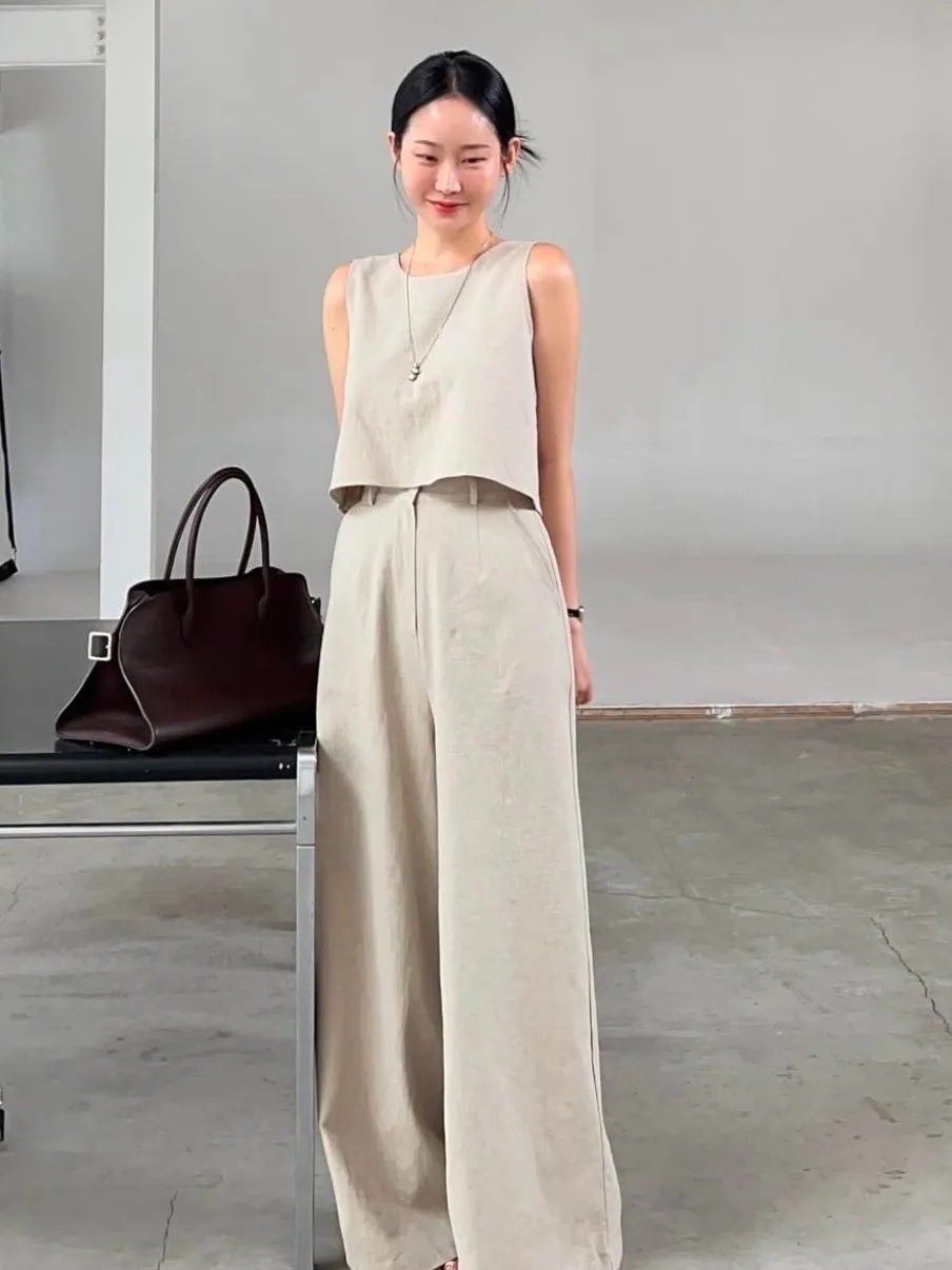 Женский комплект East Gate: ретро-костюм из хлопка и льна с круглым вырезом, повседневные широкие брюки, модный летний наряд
Женский комплект East Gate: ретро-костюм из хлопка и льна с круглым вырезом, повседневные широкие брюки, модный летний наряд