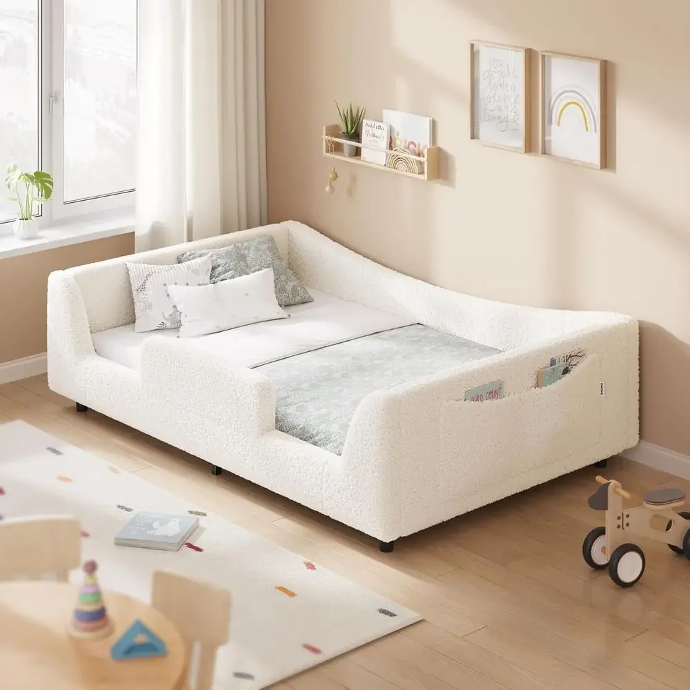 Twin Size 2-in-1 Bed with Slats, High Rails, Teddy Boucle Upholstery, Suitable for Kids, Beige
Twin Size 2-in-1 Bed with Slats, High Rails, Teddy Boucle Upholstery, Suitable for Kids, Beige