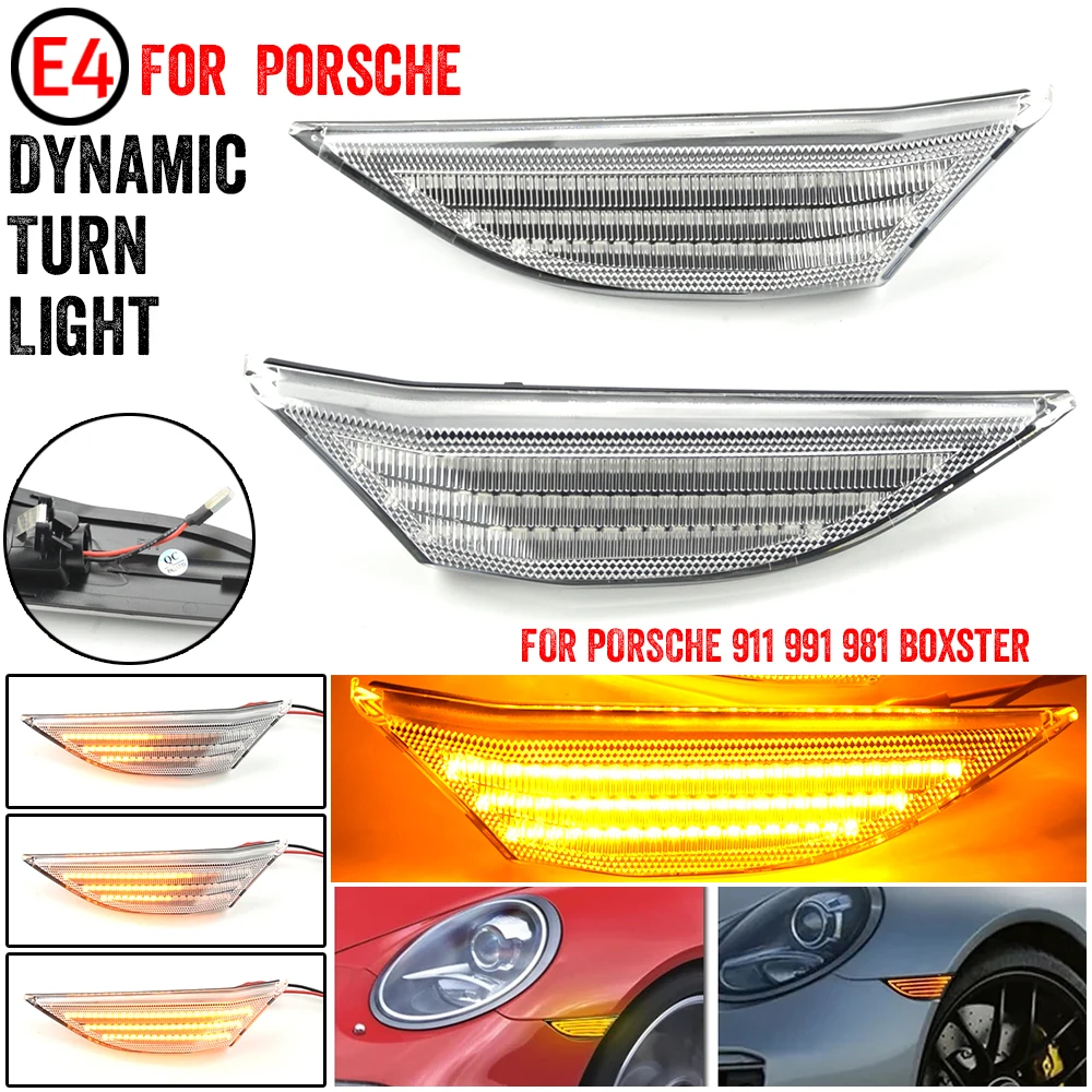 LED Dynamic Front Bumper Reflector Side Marker Light Turn Signal Lamps For Porsche 911 Carrera 991 Boxster 981 Cayman 982 GT2
LED Dynamic Front Bumper Reflector Side Marker Light Turn Signal Lamps For Porsche 911 Carrera 991 Boxster 981 Cayman 982 GT2
