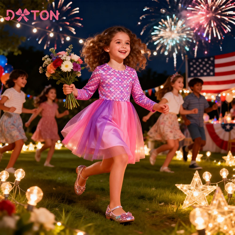 DXTON Baby Girls Long Sleeve Dresses Mermaid Casual Children School Outfits Mesh Patchwork Princess Tutu Dress Kids Party Clothe
DXTON Baby Girls Long Sleeve Dresses Mermaid Casual Children School Outfits Mesh Patchwork Princess Tutu Dress Kids Party Clothe