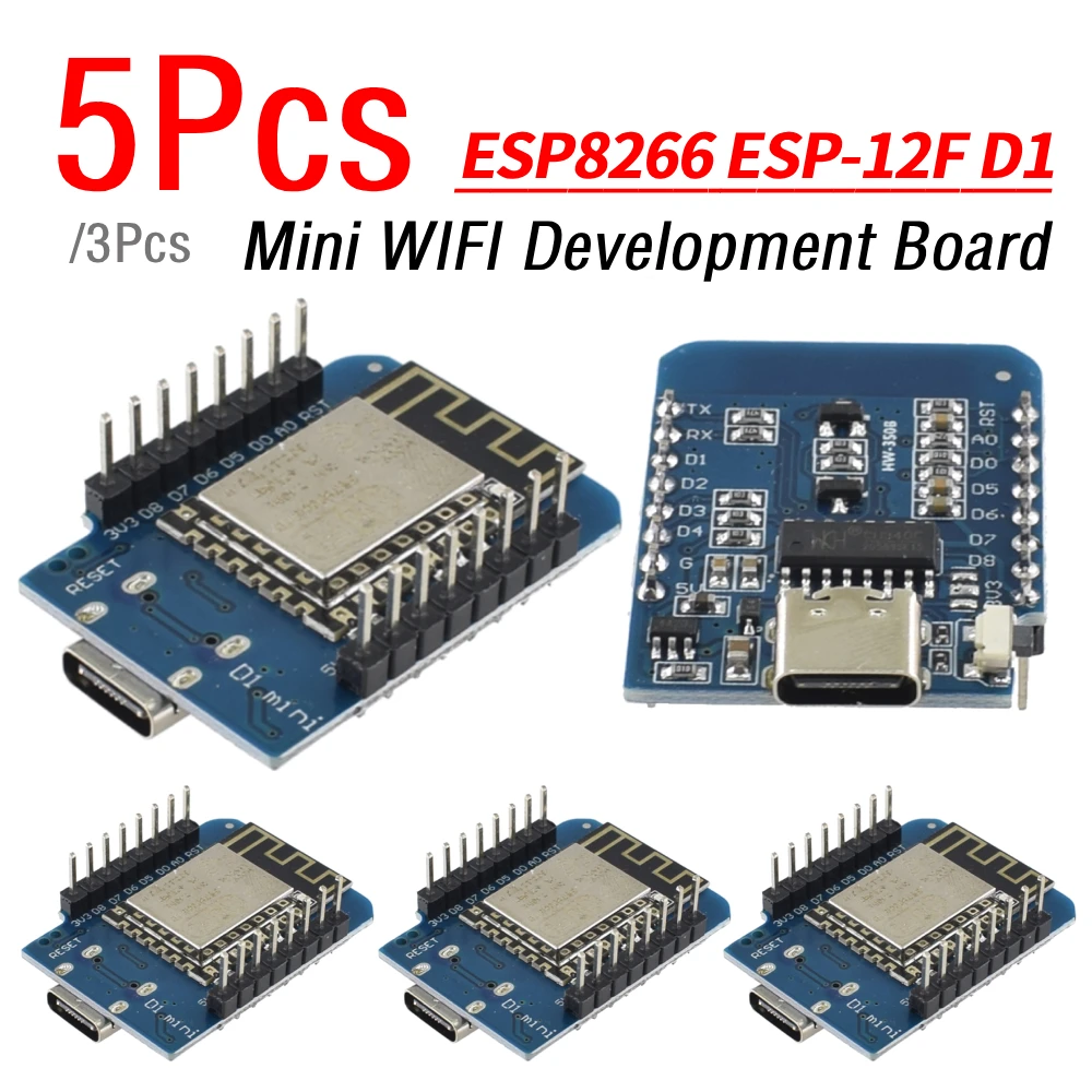 3/5Pcs ESP8266 ESP-12F D1 Mini WIFI Development Board NodeMCU Lua D1 Mini WIFI Development Board NodeMCU Lua Module for Arduino
3/5Pcs ESP8266 ESP-12F D1 Mini WIFI Development Board NodeMCU Lua D1 Mini WIFI Development Board NodeMCU Lua Module for Arduino
