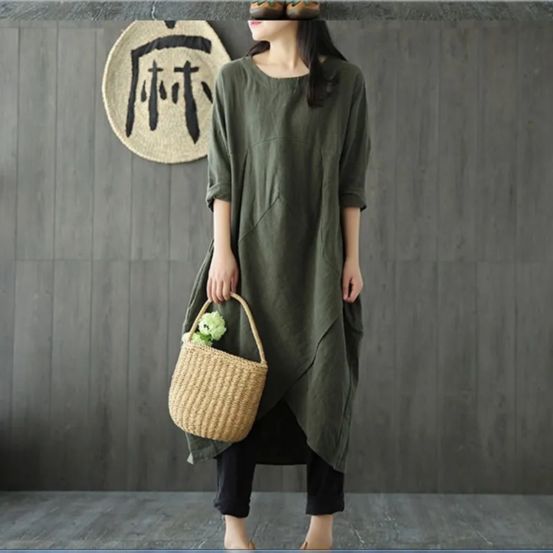 plus Size Women's Spring Summer Ethnic Style Shoulder Borrowing Cotton Linen Loose Slimming Dress Sweet And Spicy Style mid W...
plus Size Women's Spring Summer Ethnic Style Shoulder Borrowing Cotton Linen Loose Slimming Dress Sweet And Spicy Style mid W...
