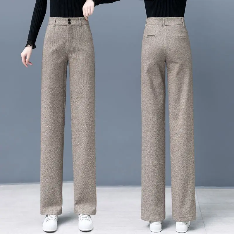 Woolen Casual Women Suit Flared Pants Wide Leg Straight Floor Office Ladies Female Trousers Sweatpants Z6
Woolen Casual Women Suit Flared Pants Wide Leg Straight Floor Office Ladies Female Trousers Sweatpants Z6