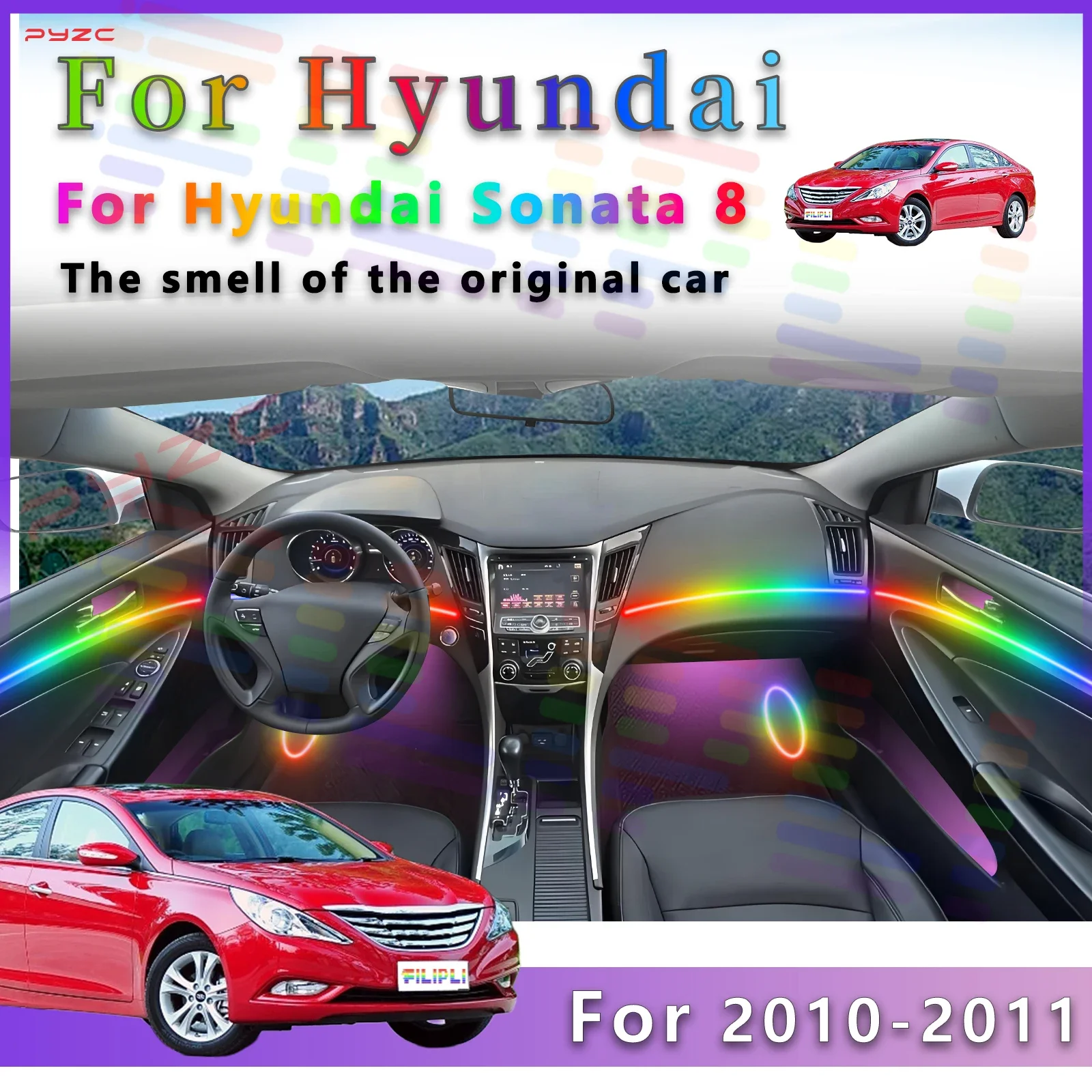 For Hyundai Santa Fe 5 2010-2011 Car Interior Atmosphere RGB Symphony LED Strip with All Color Combinations
For Hyundai Santa Fe 5 2010-2011 Car Interior Atmosphere RGB Symphony LED Strip with All Color Combinations
