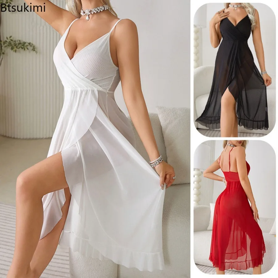 2025 Sexy Lace Perspective Underwear Women's V-neck Backless Mesh Nightgown Seductive Sheer Sling Dress Women Lingerie Sleepwear
2025 Sexy Lace Perspective Underwear Women's V-neck Backless Mesh Nightgown Seductive Sheer Sling Dress Women Lingerie Sleepwear