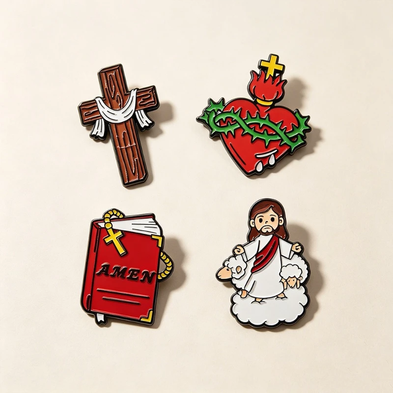 Cartoon Scripture Cross Design Brooch Fashion Enamel Metal Badge Pin DIY Clothing Bags Shoes Hat Scarf T-shirt Jeans Accessory
Cartoon Scripture Cross Design Brooch Fashion Enamel Metal Badge Pin DIY Clothing Bags Shoes Hat Scarf T-shirt Jeans Accessory