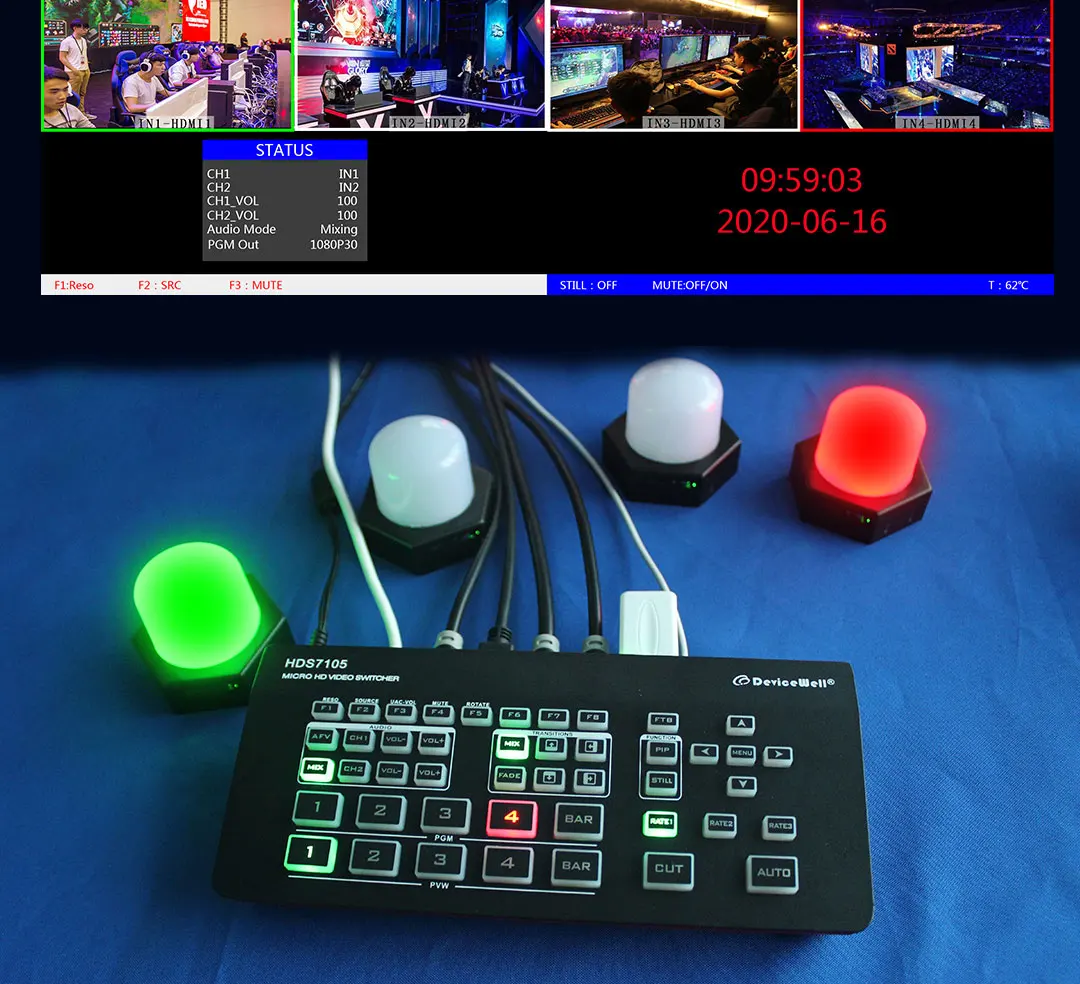 Wireless Tally Light With Four Tally Lights And One Transmitter For Video Switcher Made In China
Wireless Tally Light With Four Tally Lights And One Transmitter For Video Switcher Made In China