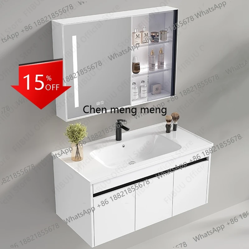01A Bathroom Vanity with Ceramic Integrated Sink Smart Mirror Cabinet Set Aluminum Large Capacity Storage Cabinet Combo with Dra
01A Bathroom Vanity with Ceramic Integrated Sink Smart Mirror Cabinet Set Aluminum Large Capacity Storage Cabinet Combo with Dra