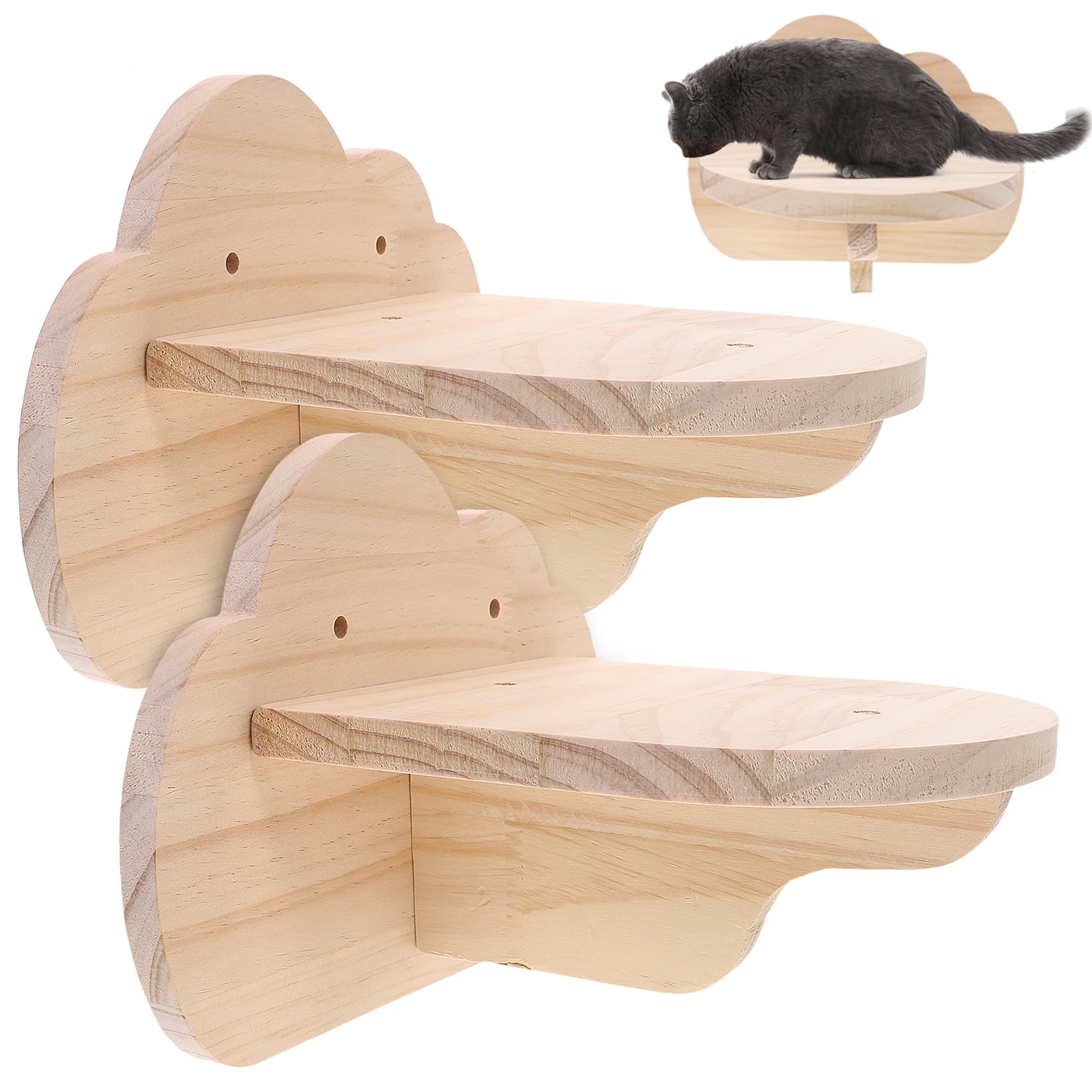 2Pcs Cloud Cat Wall Shelves Wooden Indoor Pet Rest Platform Step Rack Storage Decor Cat Tree Perches
2Pcs Cloud Cat Wall Shelves Wooden Indoor Pet Rest Platform Step Rack Storage Decor Cat Tree Perches
