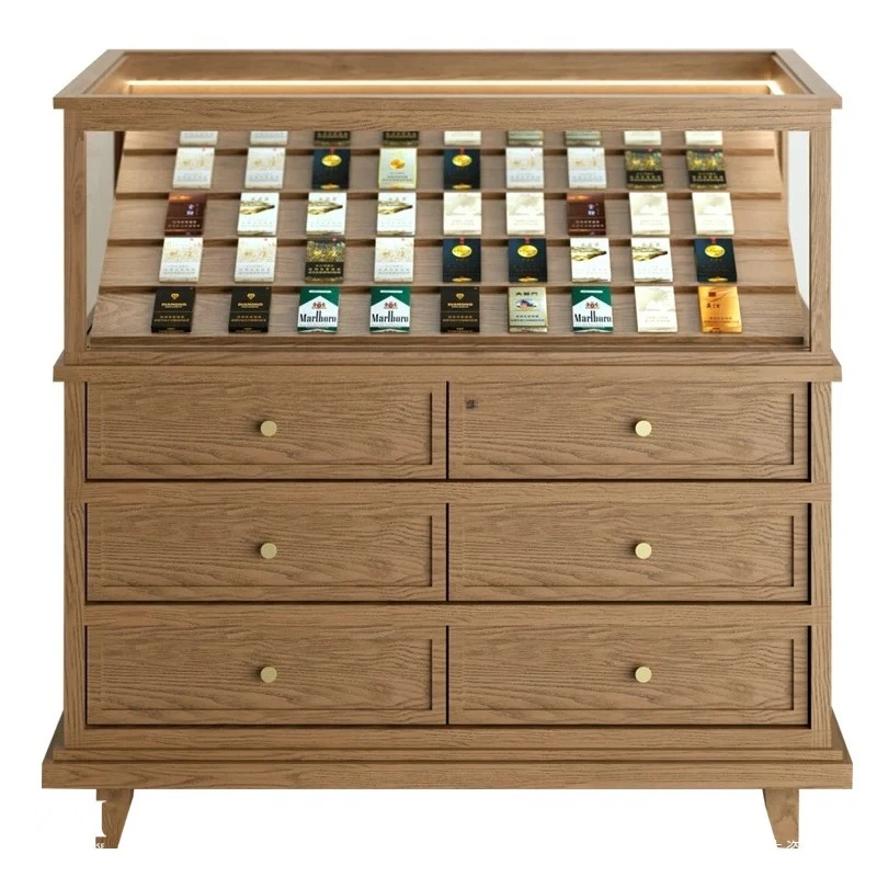 Log wind display cabinet glass medieval shelf drawer locker modern simple side cabinet with light
Log wind display cabinet glass medieval shelf drawer locker modern simple side cabinet with light