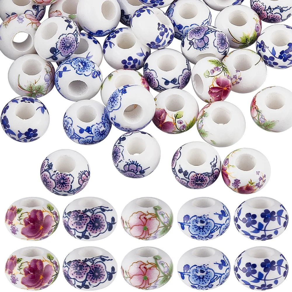 60Pcs Handmade Porcelain European Beads Rondelle Mixed Color 14x9mm Hole: 5.5mm 12Pcs/Colors 5 Colors
60Pcs Handmade Porcelain European Beads Rondelle Mixed Color 14x9mm Hole: 5.5mm 12Pcs/Colors 5 Colors