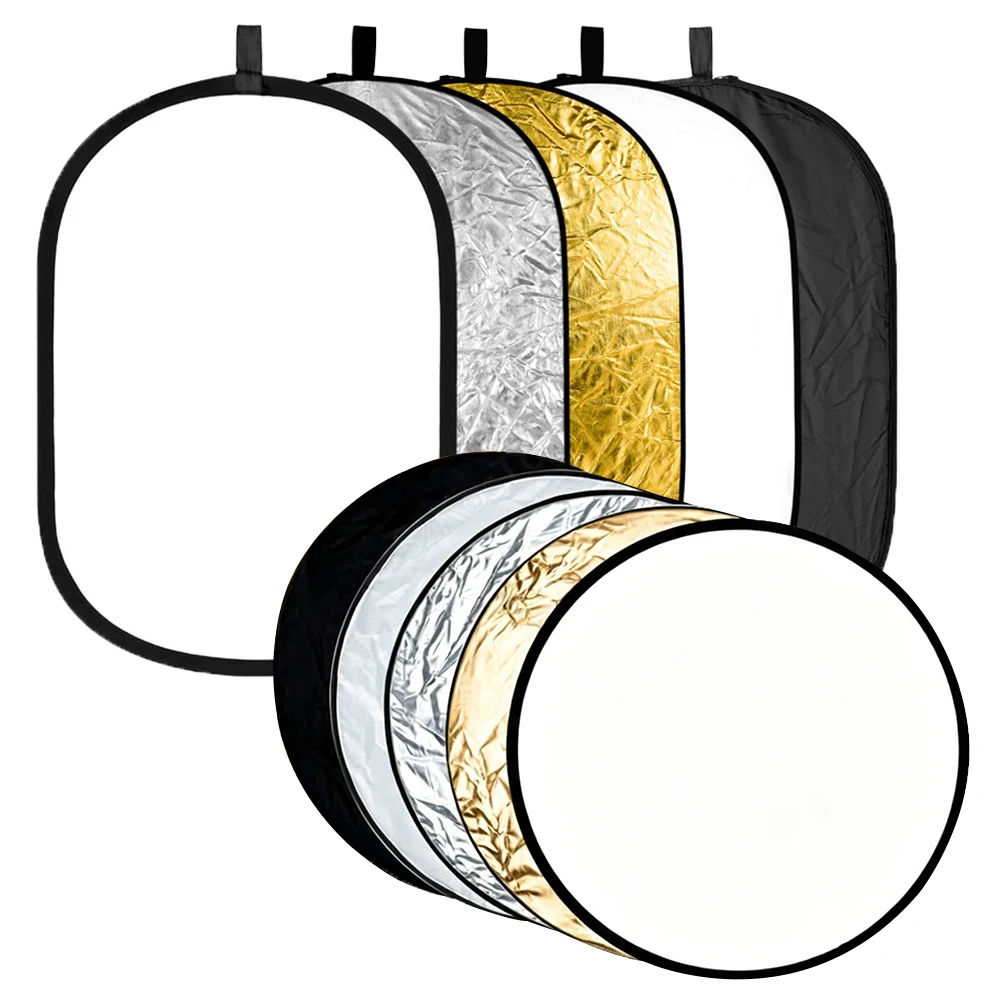 60/80/110CM 5-in-1 Collapsible Light Reflector Oval Photography For Studio Outdoor Multi Photo Shooting Reflector Accessories
60/80/110CM 5-in-1 Collapsible Light Reflector Oval Photography For Studio Outdoor Multi Photo Shooting Reflector Accessories