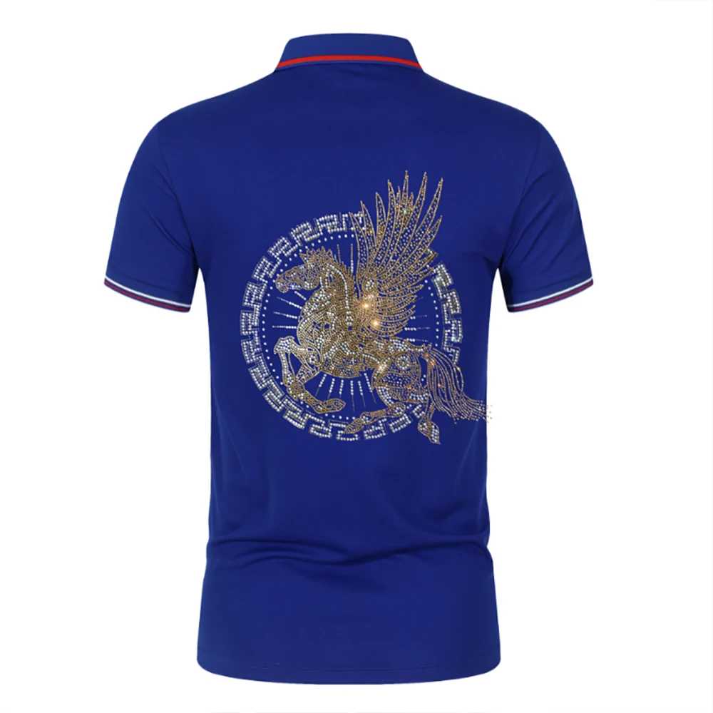 Luxury Designer Men Polo Shirt Sparkling Rhinestones Style Summer Luxury Brand Cotton Male Lapel T-shirt Short Sleeved Clothing
Luxury Designer Men Polo Shirt Sparkling Rhinestones Style Summer Luxury Brand Cotton Male Lapel T-shirt Short Sleeved Clothing