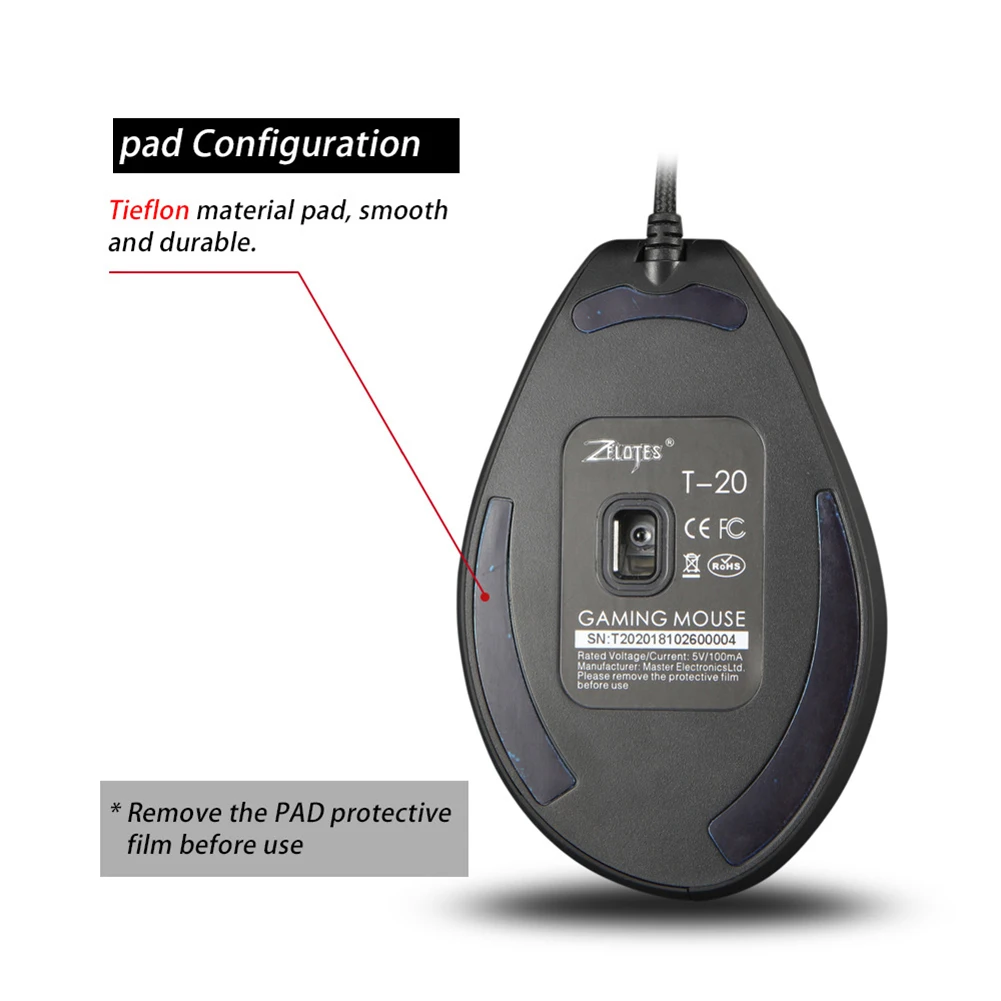 ZELOTES T20 USB Wired Vertical Optical 4 Gears 3200 DPI 6 Buttons Gaming Mouse Laptop Computer Ergonomic Mice Silent
ZELOTES T20 USB Wired Vertical Optical 4 Gears 3200 DPI 6 Buttons Gaming Mouse Laptop Computer Ergonomic Mice Silent