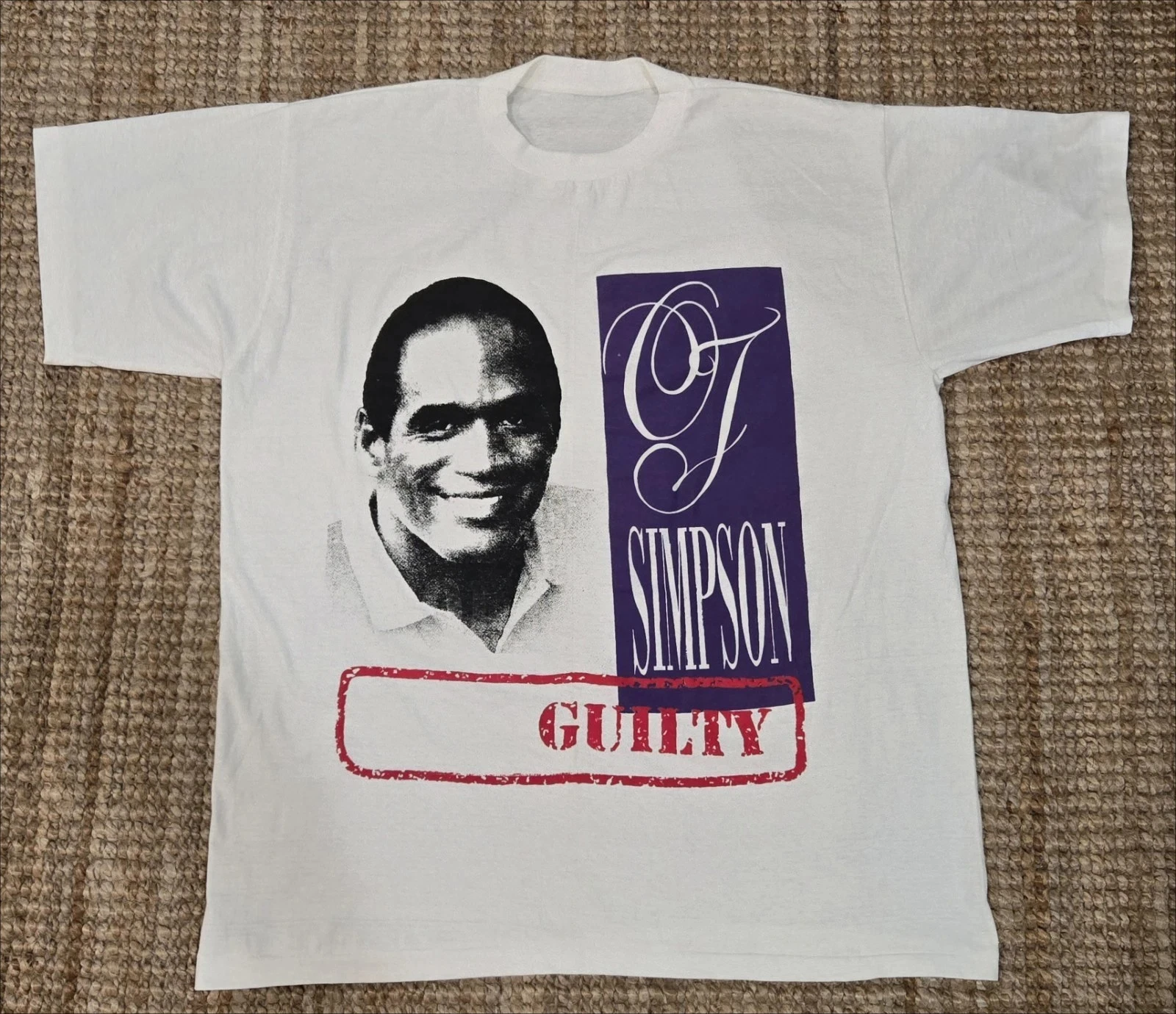 Vintage 90's OJ Simpson Trial Guilty T-Shirt XL 100% Cotton NWOT Pit To Pit 24 American Tee Men Hip-hop Short-sleeved Women
Vintage 90's OJ Simpson Trial Guilty T-Shirt XL 100% Cotton NWOT Pit To Pit 24 American Tee Men Hip-hop Short-sleeved Women