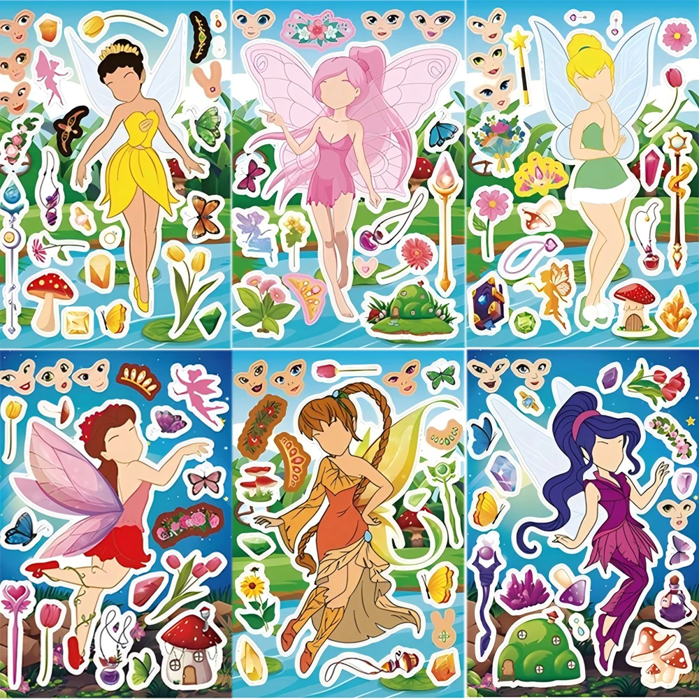 8/16sheets Disney Cartoon Tinker Bell Make a Face Stickers Funny DIY Puzzle Assemble Jigsaw Educational Toys Party Decor
8/16sheets Disney Cartoon Tinker Bell Make a Face Stickers Funny DIY Puzzle Assemble Jigsaw Educational Toys Party Decor