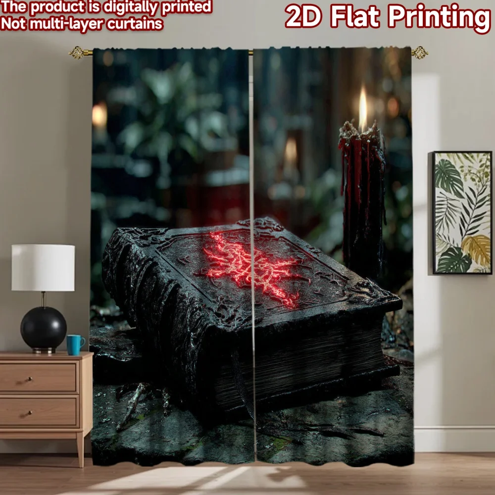 2D flat printing 2pcs Curtain Dark Spellbook Ancient Tome Digital Printed Polyester Drapes Family Party Use for Holiday Parties
2D flat printing 2pcs Curtain Dark Spellbook Ancient Tome Digital Printed Polyester Drapes Family Party Use for Holiday Parties